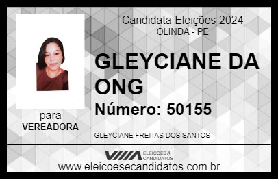 Candidato GLEYCIANE DA ONG 2024 - OLINDA - Eleições