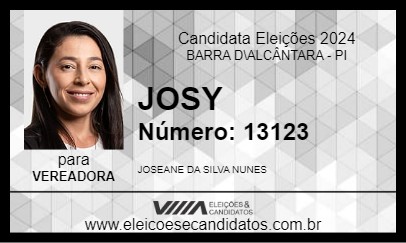 Candidato JOSY 2024 - BARRA D\ALCÂNTARA - Eleições