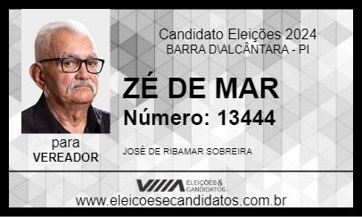 Candidato ZÉ DE MAR 2024 - BARRA D\ALCÂNTARA - Eleições