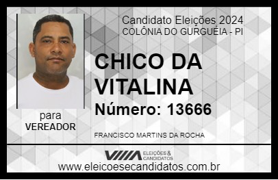 Candidato CHICO DA VITALINA 2024 - COLÔNIA DO GURGUÉIA - Eleições