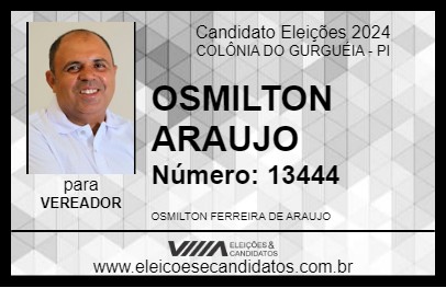 Candidato OSMILTON ARAUJO 2024 - COLÔNIA DO GURGUÉIA - Eleições