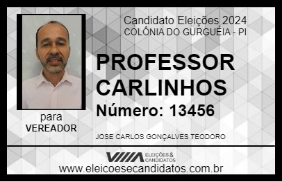 Candidato PROFESSOR CARLINHOS 2024 - COLÔNIA DO GURGUÉIA - Eleições