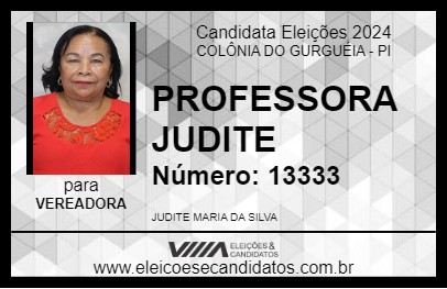 Candidato PROFESSORA JUDITE 2024 - COLÔNIA DO GURGUÉIA - Eleições