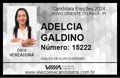 Candidato ADELCIA GALDINO 2024 - NOVO ORIENTE DO PIAUÍ - Eleições