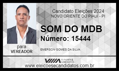 Candidato SOM DO MDB 2024 - NOVO ORIENTE DO PIAUÍ - Eleições