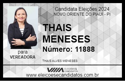 Candidato THAIS MENESES 2024 - NOVO ORIENTE DO PIAUÍ - Eleições