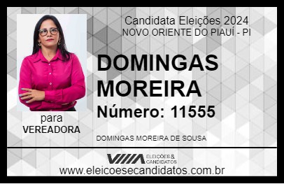 Candidato DOMINGAS MOREIRA 2024 - NOVO ORIENTE DO PIAUÍ - Eleições