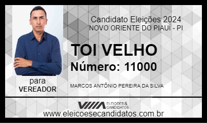 Candidato TOI VELHO 2024 - NOVO ORIENTE DO PIAUÍ - Eleições