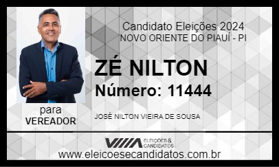 Candidato ZÉ NILTON 2024 - NOVO ORIENTE DO PIAUÍ - Eleições