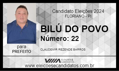 Candidato BILÚ DO POVO 2024 - FLORIANO - Eleições