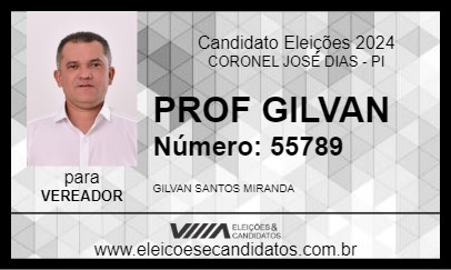 Candidato PROF GILVAN 2024 - CORONEL JOSÉ DIAS - Eleições