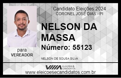 Candidato NELSON DA MASSA 2024 - CORONEL JOSÉ DIAS - Eleições