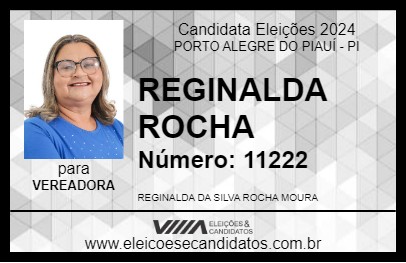 Candidato REGINALDA ROCHA 2024 - PORTO ALEGRE DO PIAUÍ - Eleições