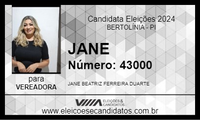 Candidato JANE 2024 - BERTOLÍNIA - Eleições