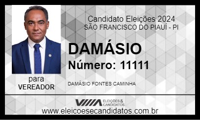 Candidato DAMÁSIO 2024 - SÃO FRANCISCO DO PIAUÍ - Eleições