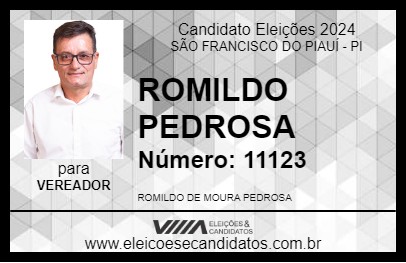 Candidato ROMILDO PEDROSA 2024 - SÃO FRANCISCO DO PIAUÍ - Eleições