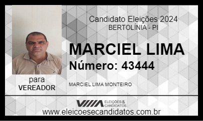 Candidato MARCIEL LIMA 2024 - BERTOLÍNIA - Eleições