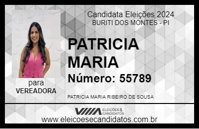 Candidato PATRICIA MARIA 2024 - BURITI DOS MONTES - Eleições