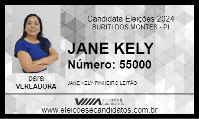 Candidato JANE KELY 2024 - BURITI DOS MONTES - Eleições