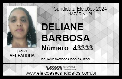 Candidato DELIANE BARBOSA 2024 - NAZÁRIA - Eleições