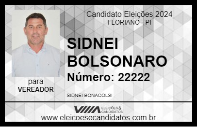 Candidato SIDNEI BOLSONARO 2024 - FLORIANO - Eleições