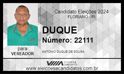 Candidato DUQUE 2024 - FLORIANO - Eleições