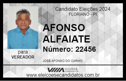 Candidato AFONSO ALFAIATE 2024 - FLORIANO - Eleições