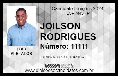 Candidato JOILSON RODRIGUES 2024 - FLORIANO - Eleições