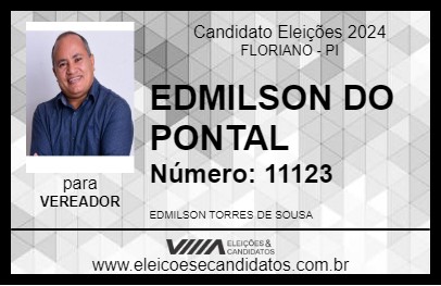 Candidato EDMILSON DO PONTAL 2024 - FLORIANO - Eleições