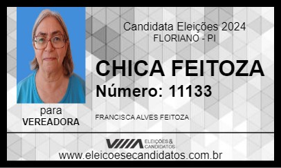 Candidato CHICA FEITOZA 2024 - FLORIANO - Eleições