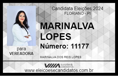 Candidato MARINALVA LOPES 2024 - FLORIANO - Eleições