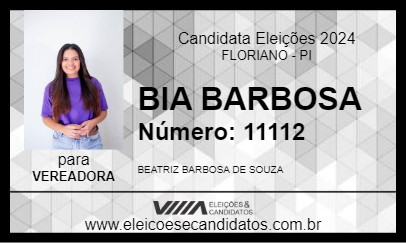 Candidato BIA BARBOSA 2024 - FLORIANO - Eleições