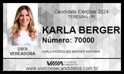 Candidato KARLA BERGER 2024 - TERESINA - Eleições