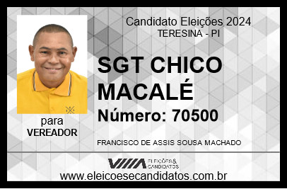 Candidato SGT CHICO MACALÉ 2024 - TERESINA - Eleições