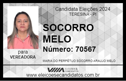 Candidato SOCORRO MELO 2024 - TERESINA - Eleições