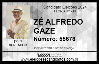 Candidato ZÉ ALFREDO GAZE 2024 - FLORIANO - Eleições