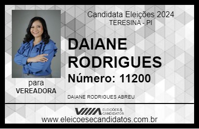 Candidato DAIANE RODRIGUES 2024 - TERESINA - Eleições