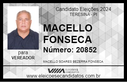 Candidato MACELLO FONSECA 2024 - TERESINA - Eleições