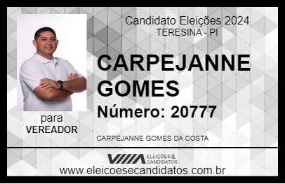 Candidato CARPEJANNE GOMES 2024 - TERESINA - Eleições