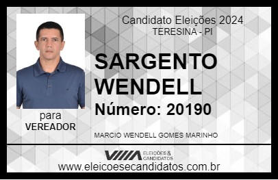 Candidato SARGENTO WENDELL 2024 - TERESINA - Eleições