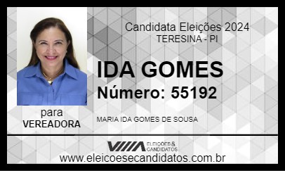 Candidato IDA GOMES 2024 - TERESINA - Eleições