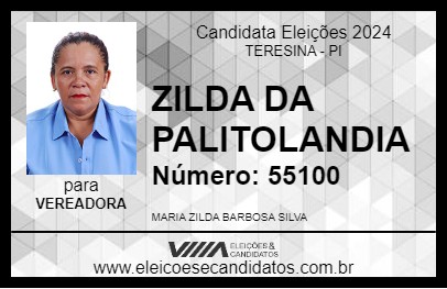 Candidato ZILDA DA PALITOLANDIA 2024 - TERESINA - Eleições