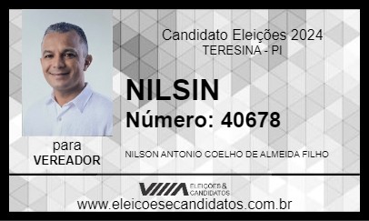 Candidato NILSIN 2024 - TERESINA - Eleições