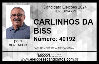 Candidato CARLINHOS DA BISS 2024 - TERESINA - Eleições