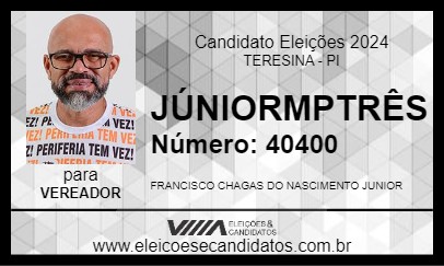 Candidato JÚNIORMPTRÊS 2024 - TERESINA - Eleições