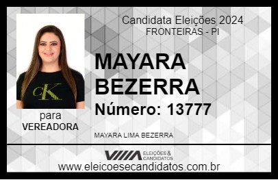 Candidato MAYARA BEZERRA 2024 - FRONTEIRAS - Eleições