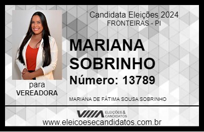 Candidato MARIANA SOBRINHO 2024 - FRONTEIRAS - Eleições