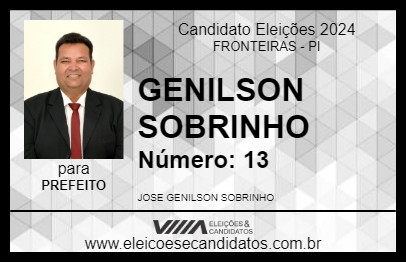 Candidato GENILSON SOBRINHO 2024 - FRONTEIRAS - Eleições