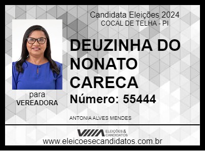 Candidato DEUZINHA DO NONATO CARECA 2024 - COCAL DE TELHA - Eleições