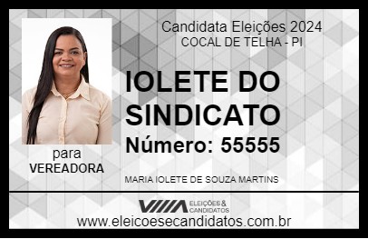 Candidato IOLETE DO SINDICATO 2024 - COCAL DE TELHA - Eleições